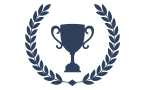 icon showing a trophy inside a laurel wreath representing awarded blockchain bounty