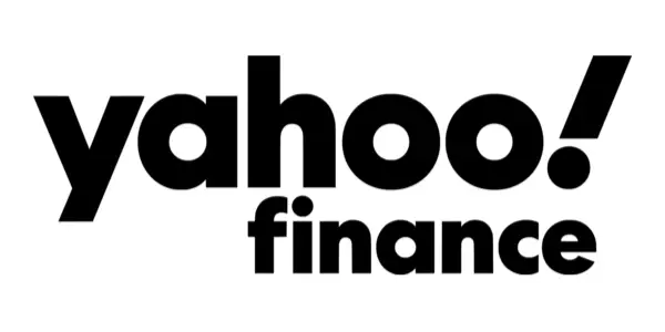 yahoo finance official logo in black on white background